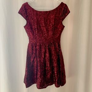 Sequin Cap Sleeve Dress